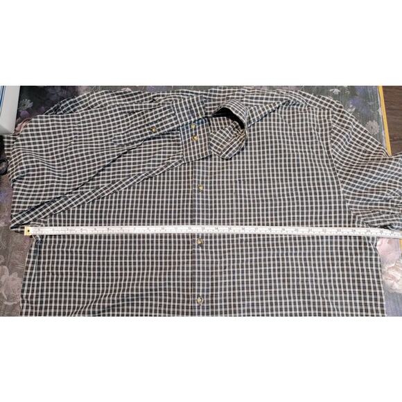 Saddlebred Long Sleeve Plaid Button Up Western Shirt Black White Mens Size XL - Picture 9 of 9